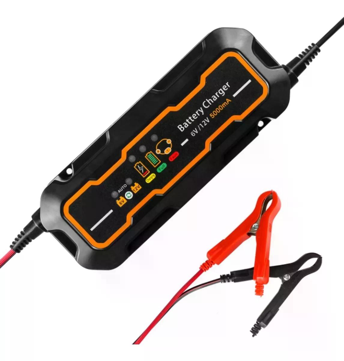 CARGADOR BATERÍA AUTOMOTRIZ 12V 6V 5A ÁCIDO GEL AGM PLATA - 3