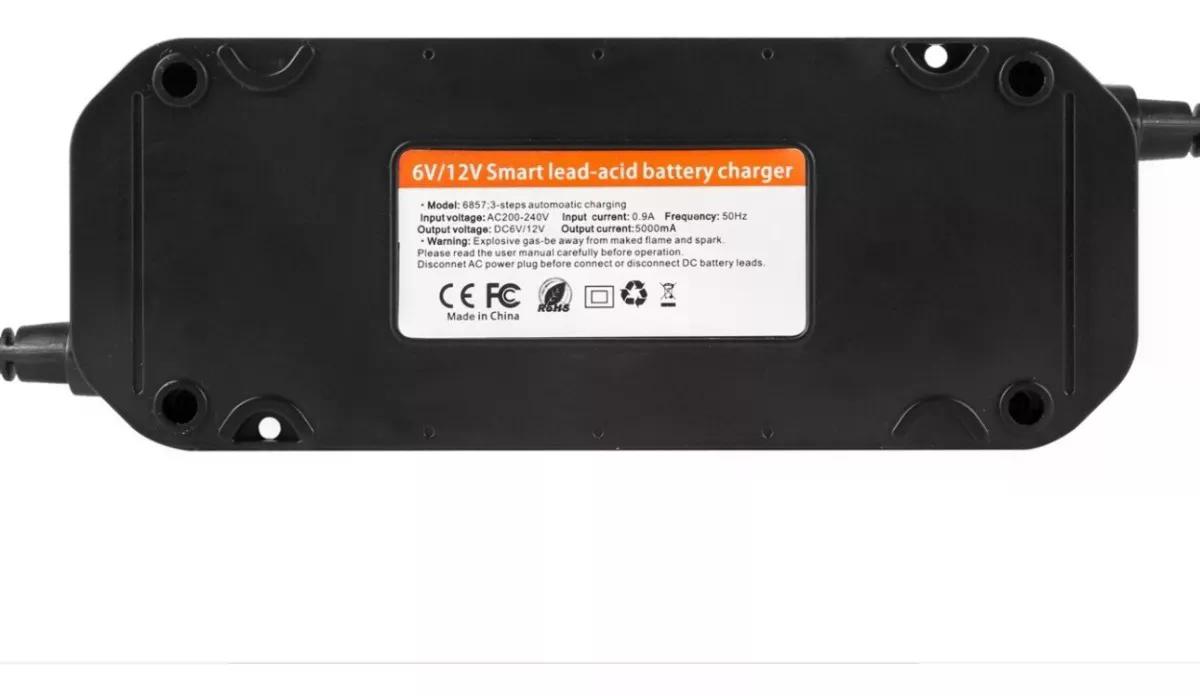 CARGADOR BATERÍA AUTOMOTRIZ 12V 6V 5A ÁCIDO GEL AGM PLATA - 6
