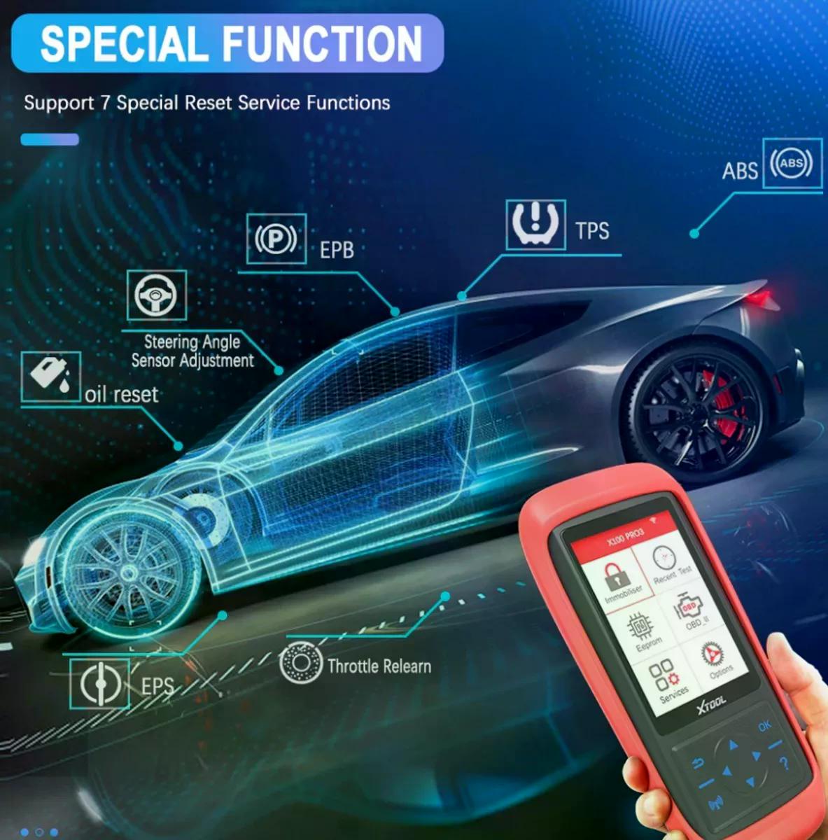 SCANNER OBD2 XTOOL X100 PRO3 LLAVE INMO OIL ABS EPB EPS TPS - 3