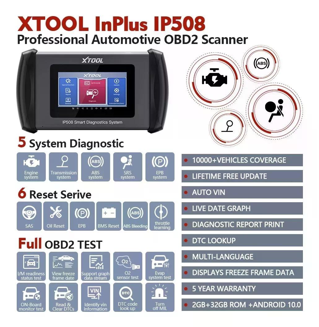 SCANNER AUTOMOTRIZ XTOOL INPLUS IP508 - SERVICIOS 6 RESETEOS - 3