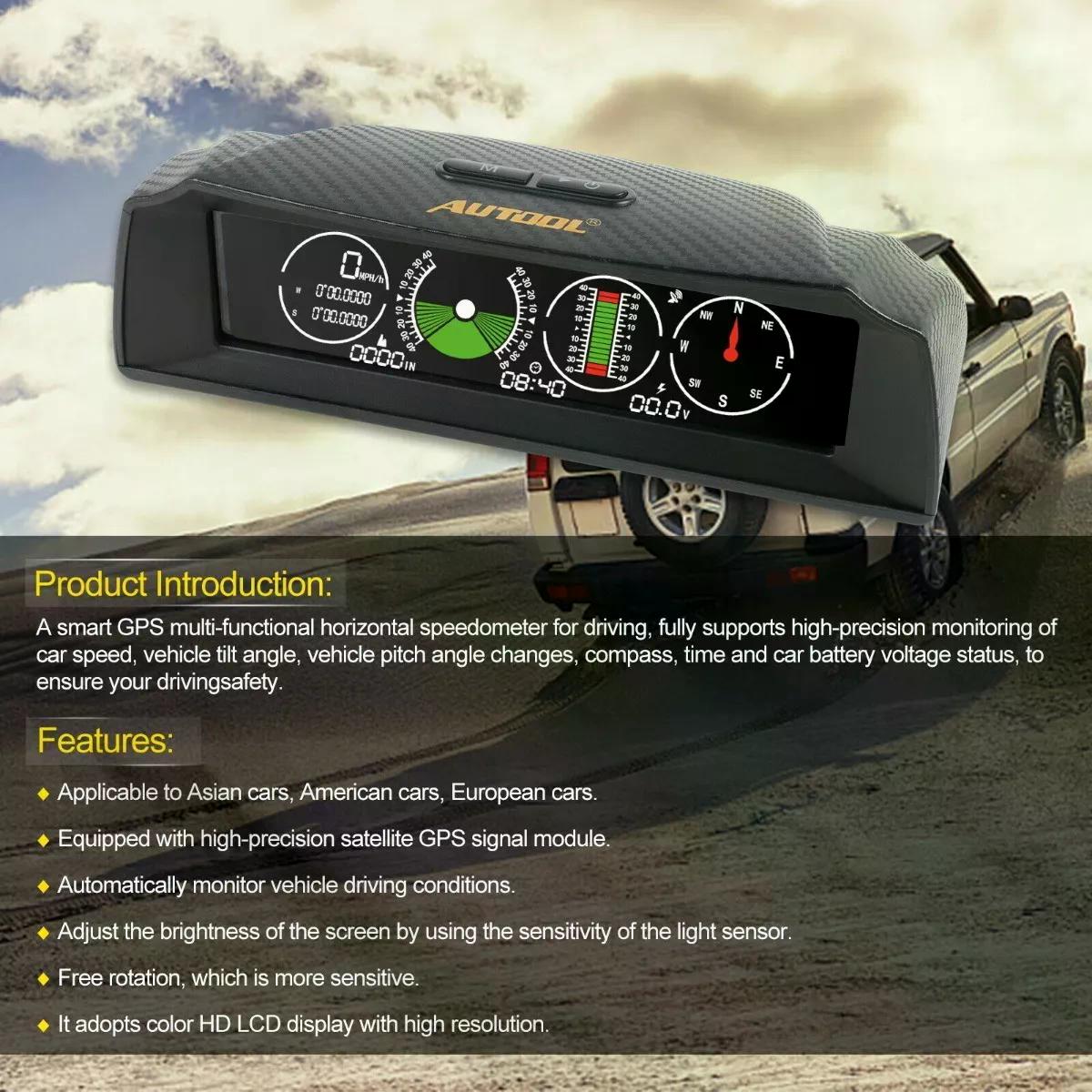 MEDIDOR VELOCIDAD AUTOOL X90 GPS PENDIENTE INCLINÓMETRO BRÚJULA 4X4 - 5