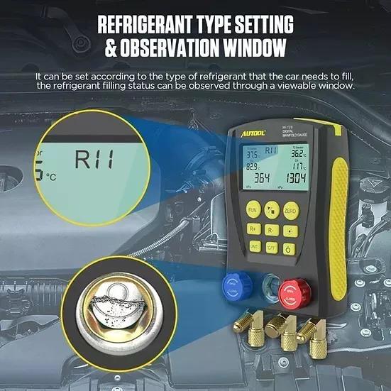 MEDIDOR DE VACÍO AUTOOL LM120+ DIGITAL PARA REFRIGERACIÓN HV - 9