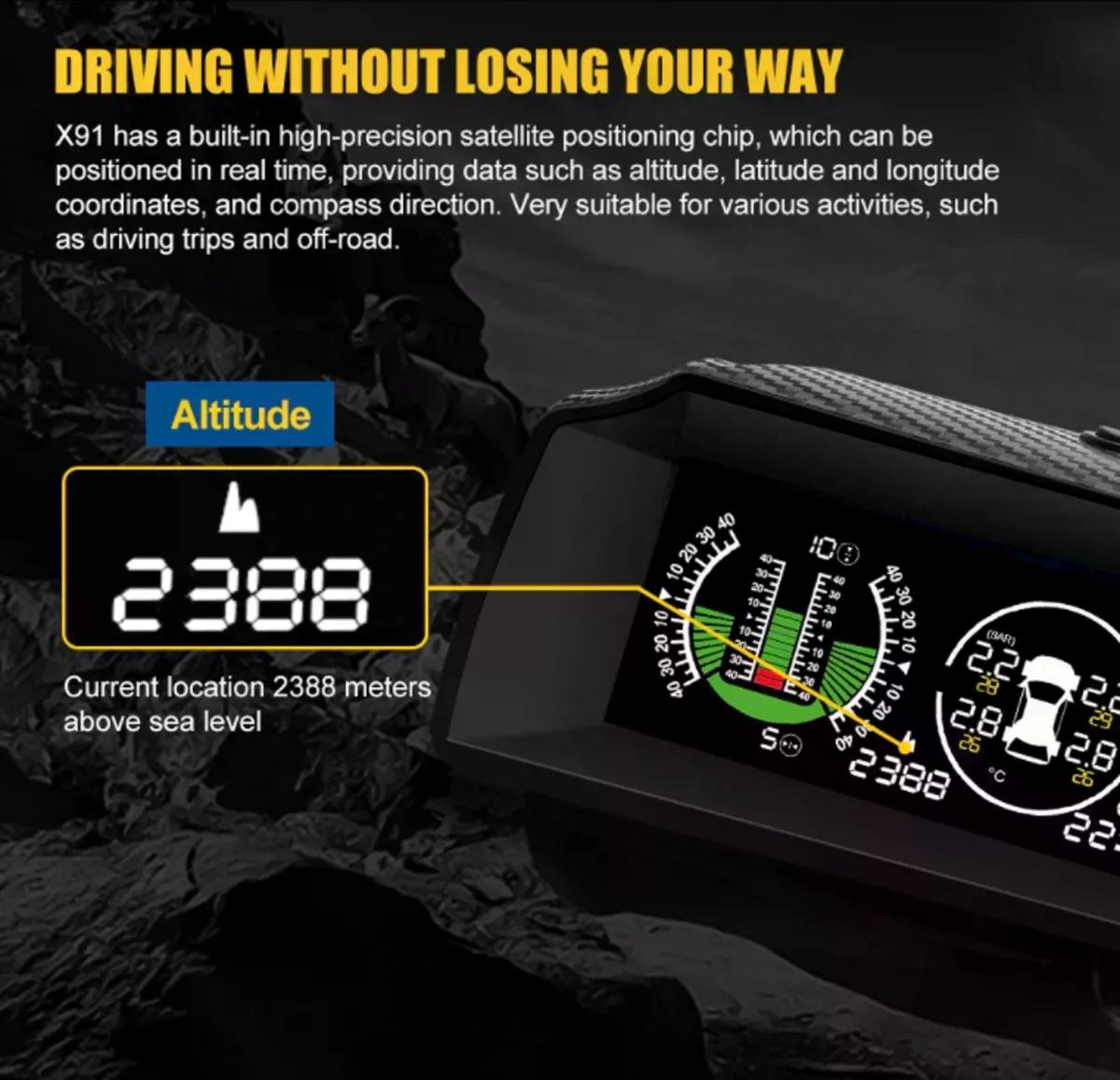 MEDIDOR VELOCIDAD AUTOOL X91 GPS INCLINÓMETRO BRÚJULA TPMS BRÚJULA - 5