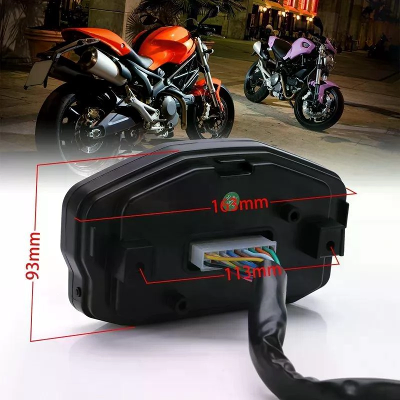 MEDIDOR VELOCIDAD MOTO PANTALLA LCD TEMPERATURA AGUA ACEITE - 6