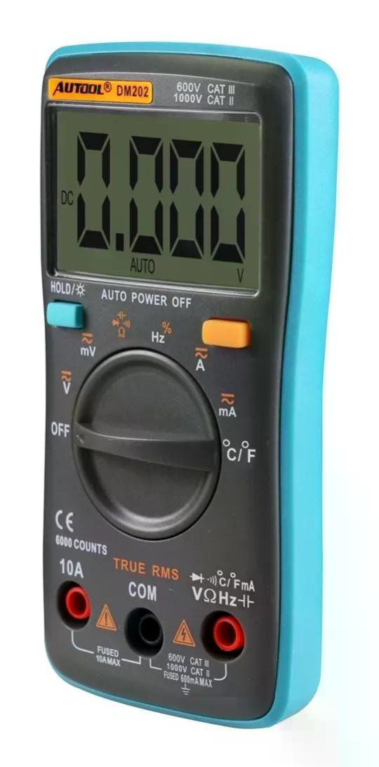 MULTITESTER MULTIMETRO AMPERIMETRO VOLTIMETRO AUTOOL DM202 - 6
