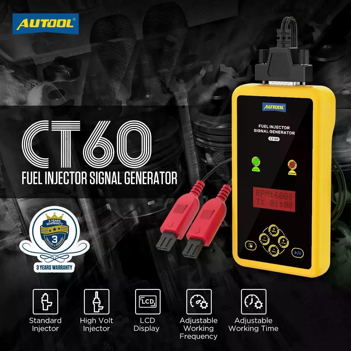 PROBADOR AUTOOL DE INYECTORES CT60 HERRAMIENTA AUTOMOTRIZ - 2