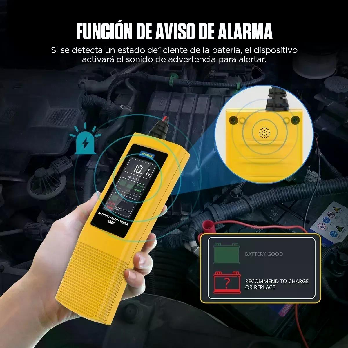 PROBADOR AUTOOL BATERÍA BT70 DE 12-24V 100A 2000CCA SCANNER - 5