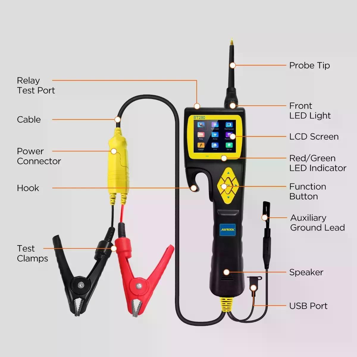 PROBADOR AUTOOL DE CIRCUITO BT280 OSCILOSCOPIO PUNTA LÓGICA - 9