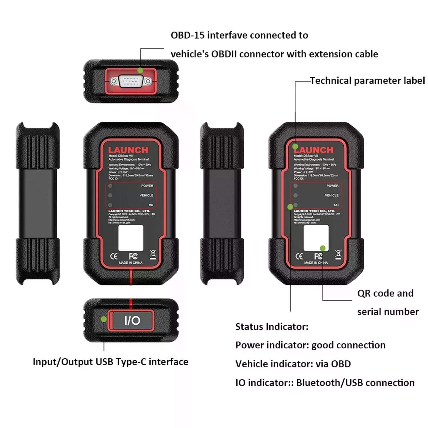 SCANNER AUTOMOTRIZ LAUNCH DBSCAR 7 DIAGZONE PRO ESCANER - 3