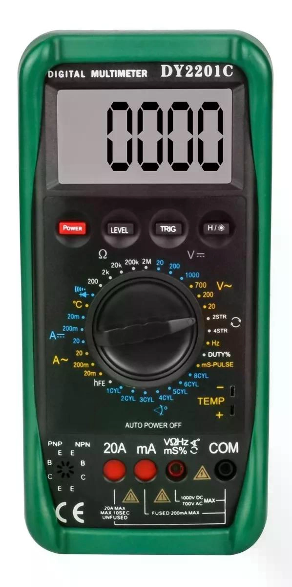MULTITESTER MULTIMETRO AMPERIMETRO DY2201C AUTOMOTRIZ - 2
