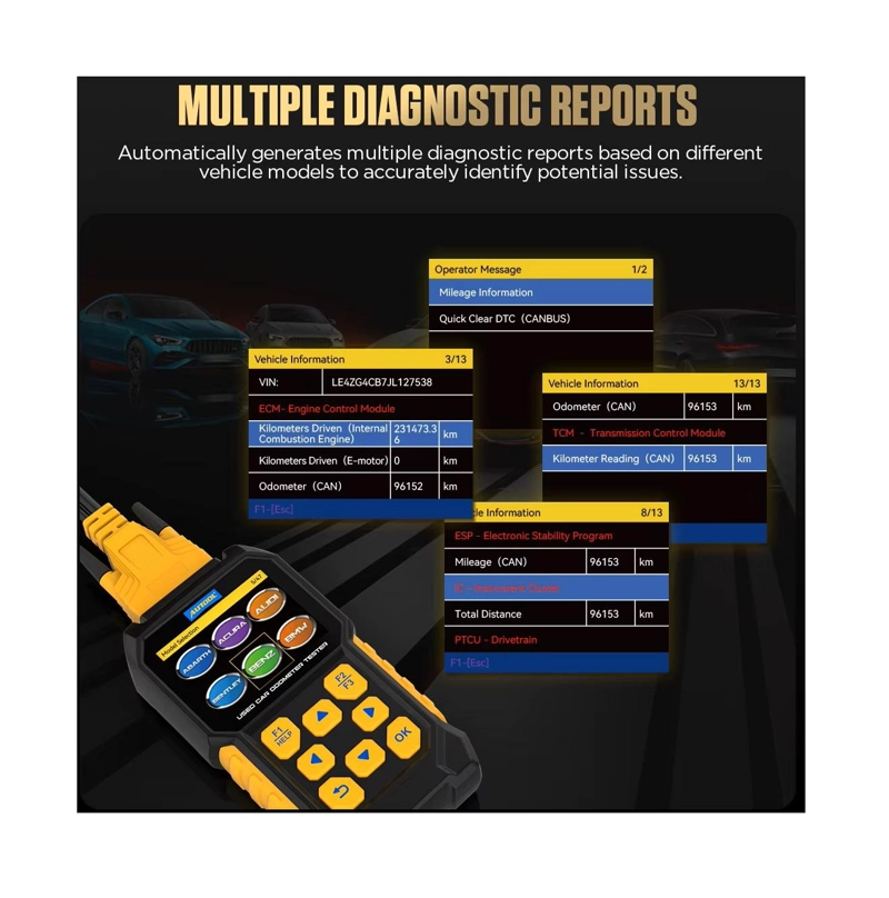 SCANNER DE ODOMETRO PARA AUTOS USADOS ​, LECTOR DE CODIGO VIN Y BORRADO DE CODIGOS DE ERROR - 4