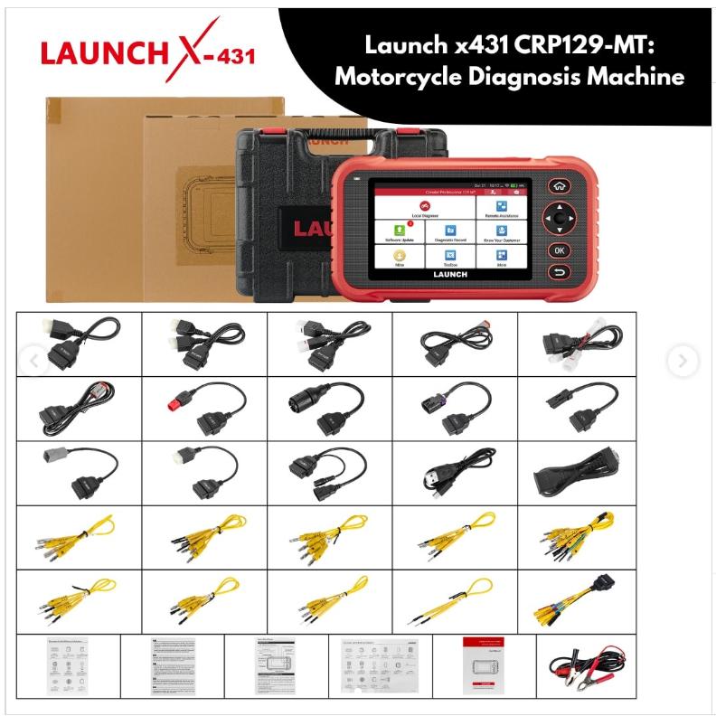 SCANNER  MOTOS LAUNCH CRP129 MT CON SISTEMA COMPLETO OBD - 3