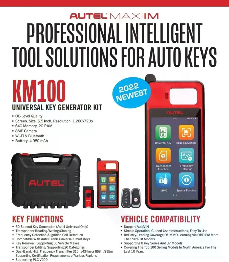SCANNER AUTOMOTRIZ AUTEL MAXI-IM KM100 PROGRAMADOR LLAVES - 6