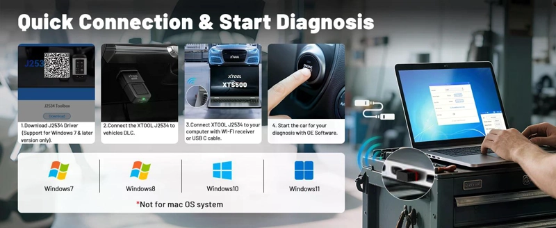 SCANNER AUTOMOTRIZ XTOOL XTS500 J2534 OBD2  VCI PROGRAMACION - 9