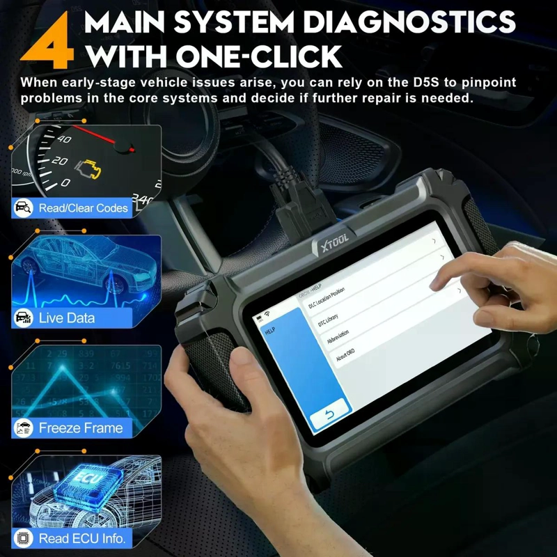 SCANNER  AUTOMOTRIZ  XTOOL D5S  TACTIL 16 FUNCIONES ESPECIAL - 4
