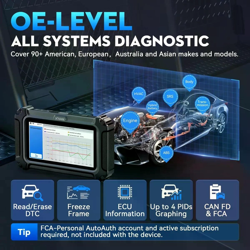 SCANNER AUTOMOTRIZ XTOOL D6S TACTIL 30 FUNCIONES ESPECIAL - 5