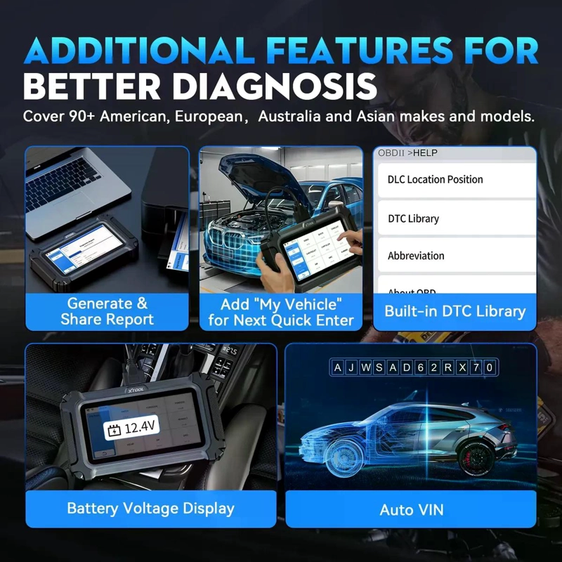 SCANNER AUTOMOTRIZ XTOOL D6S TACTIL 30 FUNCIONES ESPECIAL - 6