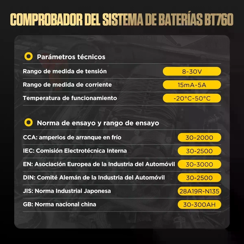 SCANNER DE BATERIAS TESTER  CARGA CON IMPRESORA BT760 AUTOOL - 4