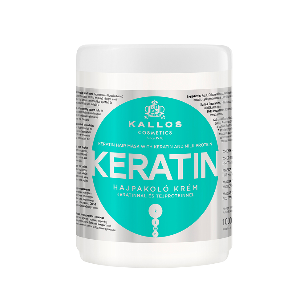 MÁSCARA KALLOS KERATIN PARA CABELLOS FRÁGILES 1000ML - 1