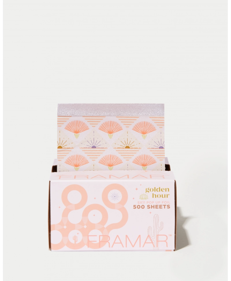 FRAMAR PAPEL ALUMINIO 500 LAMINA PRE CORTADAS POP UPS GOLDEN HOUR 13CM X 28CM – 500 HOJAS - 1