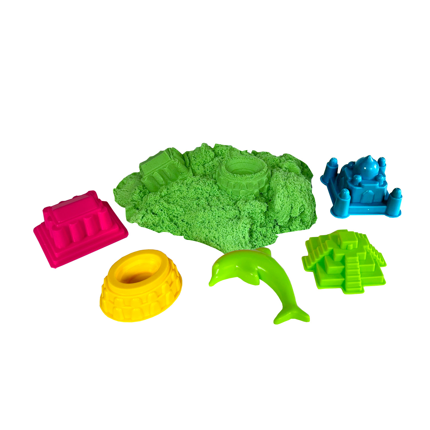 ARENA MÁGICA COTTON SAND VERDE1 KILO 5 MOLDES - 1