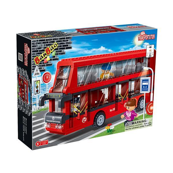 SET BLOQUES BANBAO 8769 ROJO BUS DE TRANSPORTE - 1