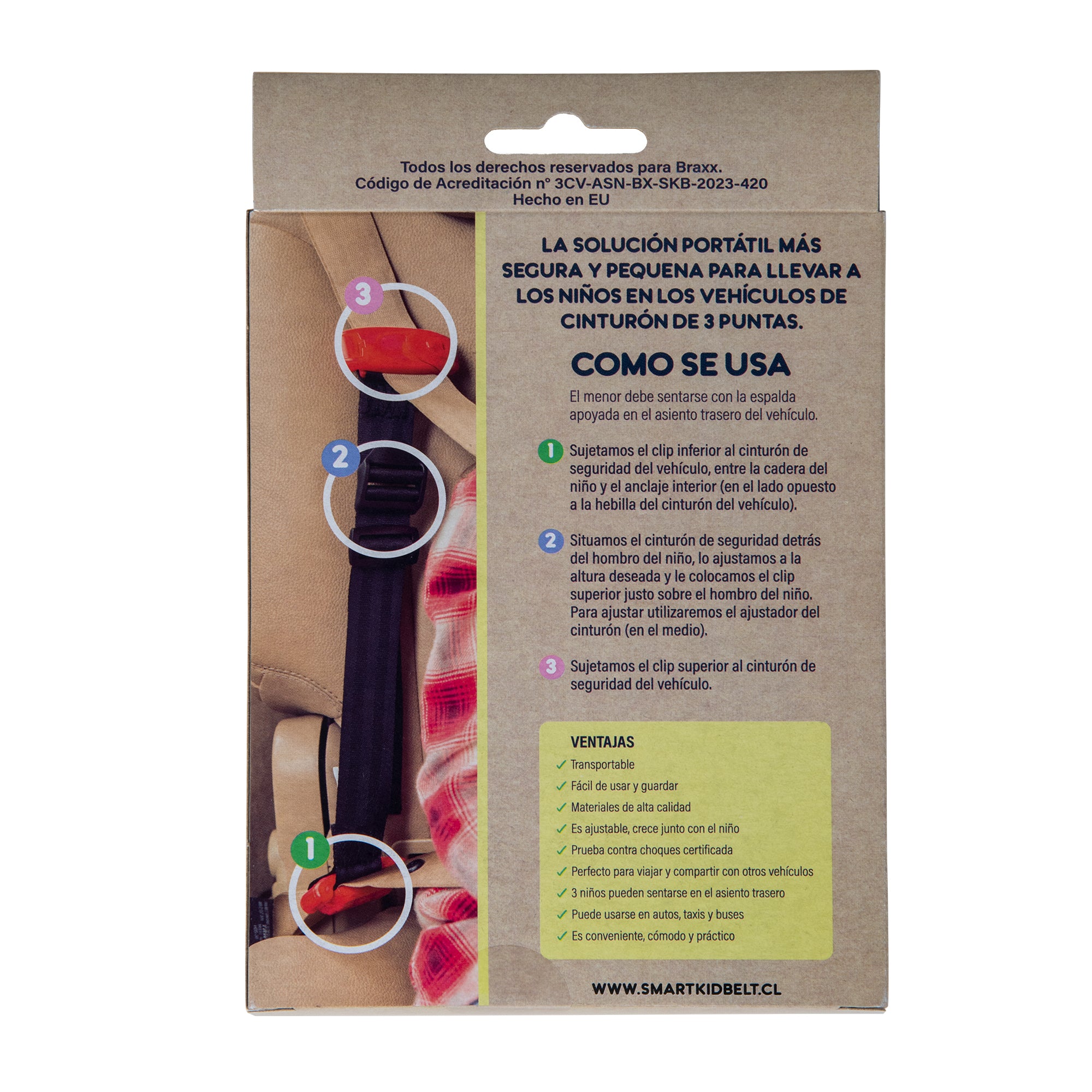 CINTURÓN BRAXX SISTEMA RETENCIÓN INFANTIL SMART KID BELT NEGRO - 2