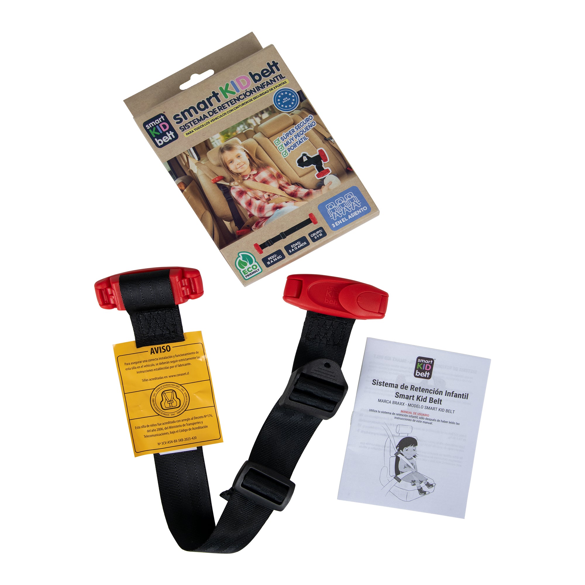 CINTURÓN BRAXX SISTEMA RETENCIÓN INFANTIL SMART KID BELT NEGRO - 3