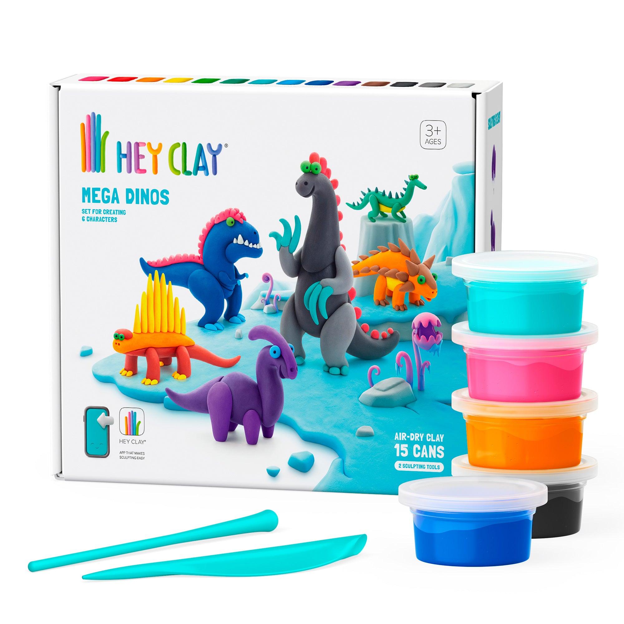 MASAS HEY CLAY HC15017 MEGA DINOS 15 POTES MULTICOLOR - 2