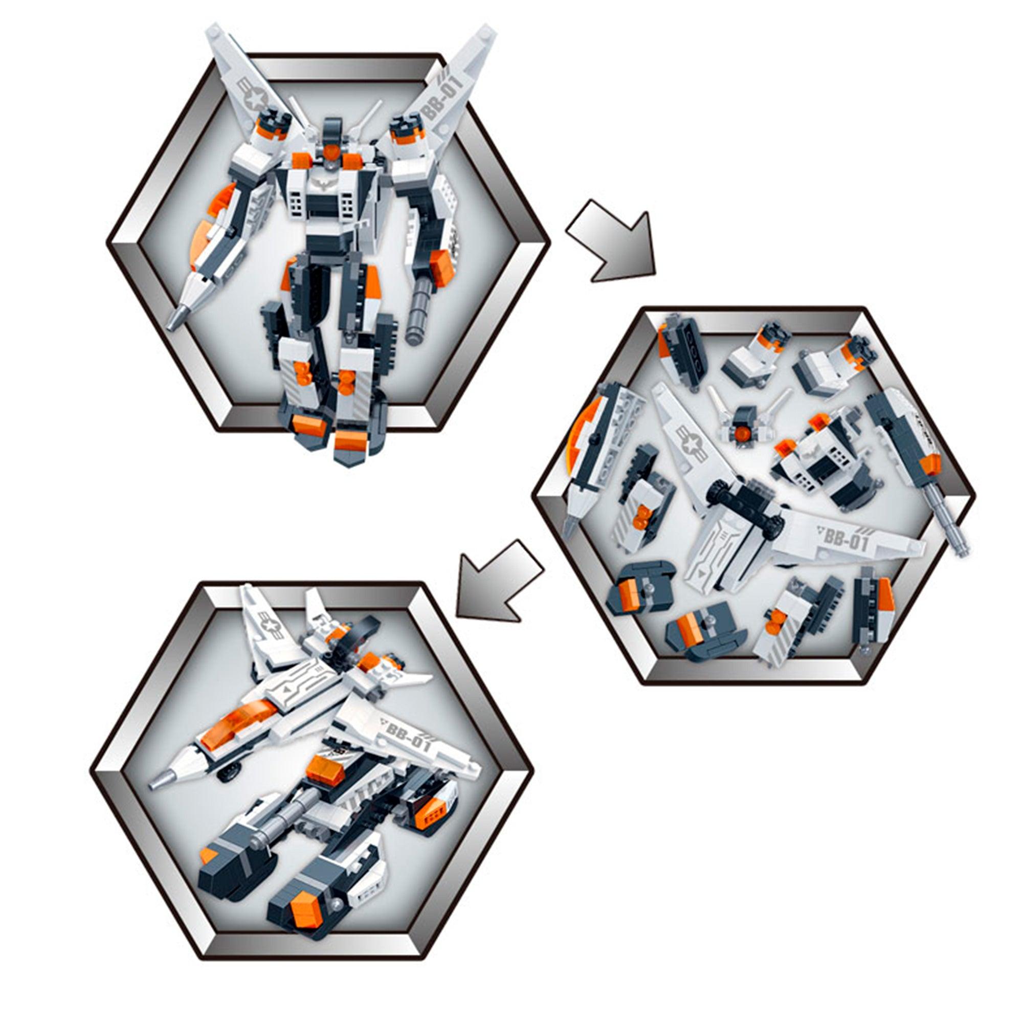 SET DE BLOQUES ROBOT MERCH II NARANJO 3 EN 1 215 PIEZAS BANBAO - 3