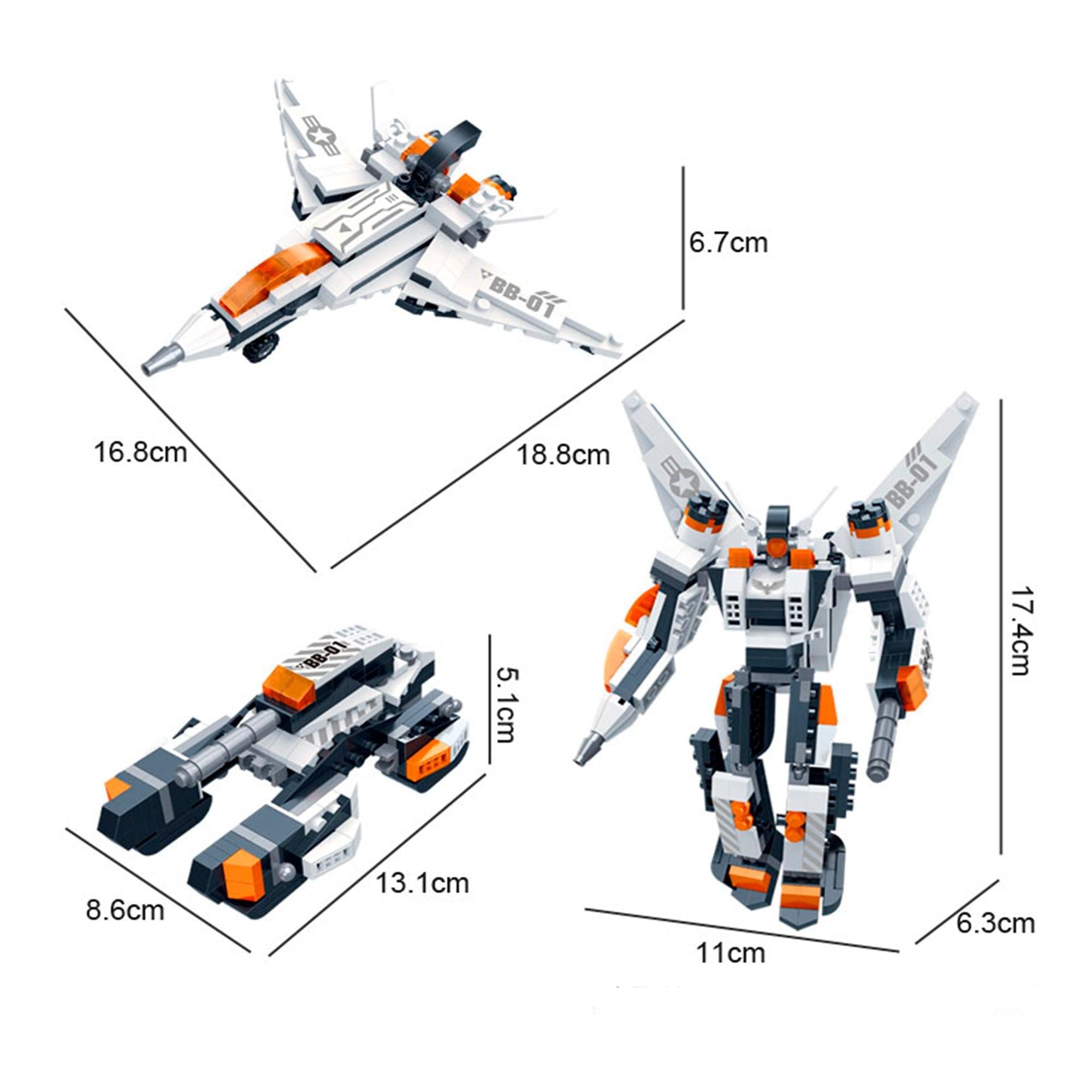 SET DE BLOQUES ROBOT MERCH II NARANJO 3 EN 1 215 PIEZAS BANBAO - 4