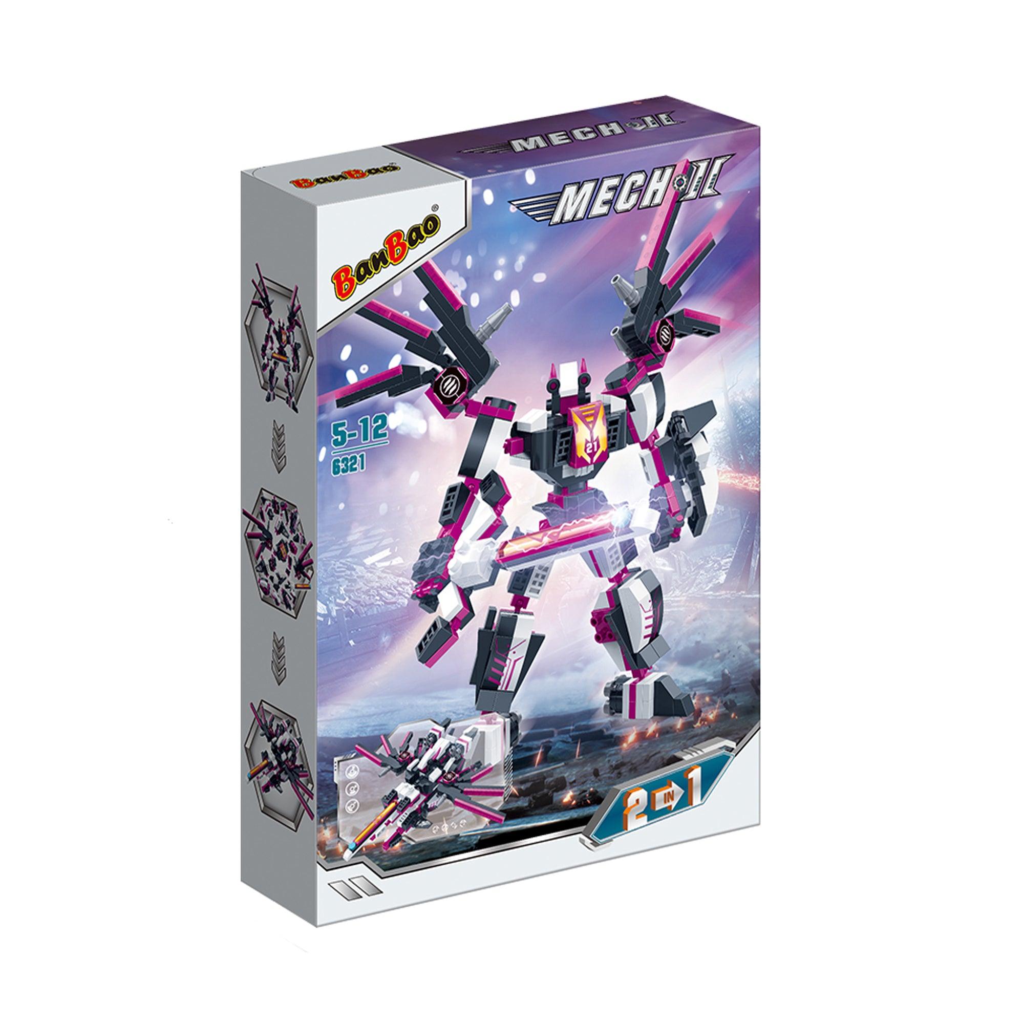 SET DE BLOQUES DE CONSTRUCCIÓN ROBOT MECH II 2 EN 1 MORADO BANBAO - 1