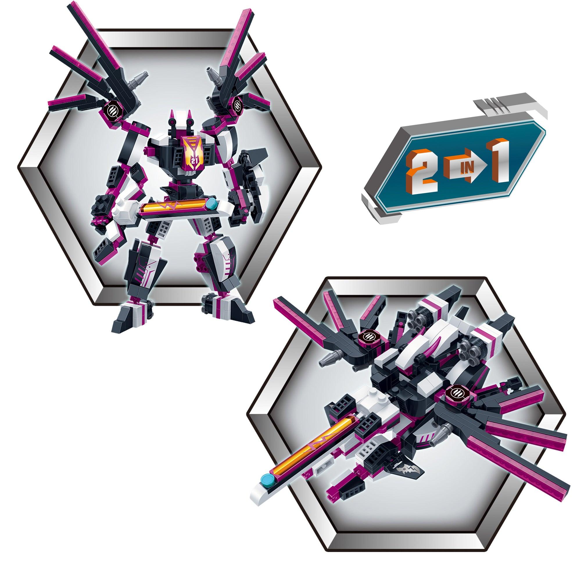 SET DE BLOQUES DE CONSTRUCCIÓN ROBOT MECH II 2 EN 1 MORADO BANBAO - 3
