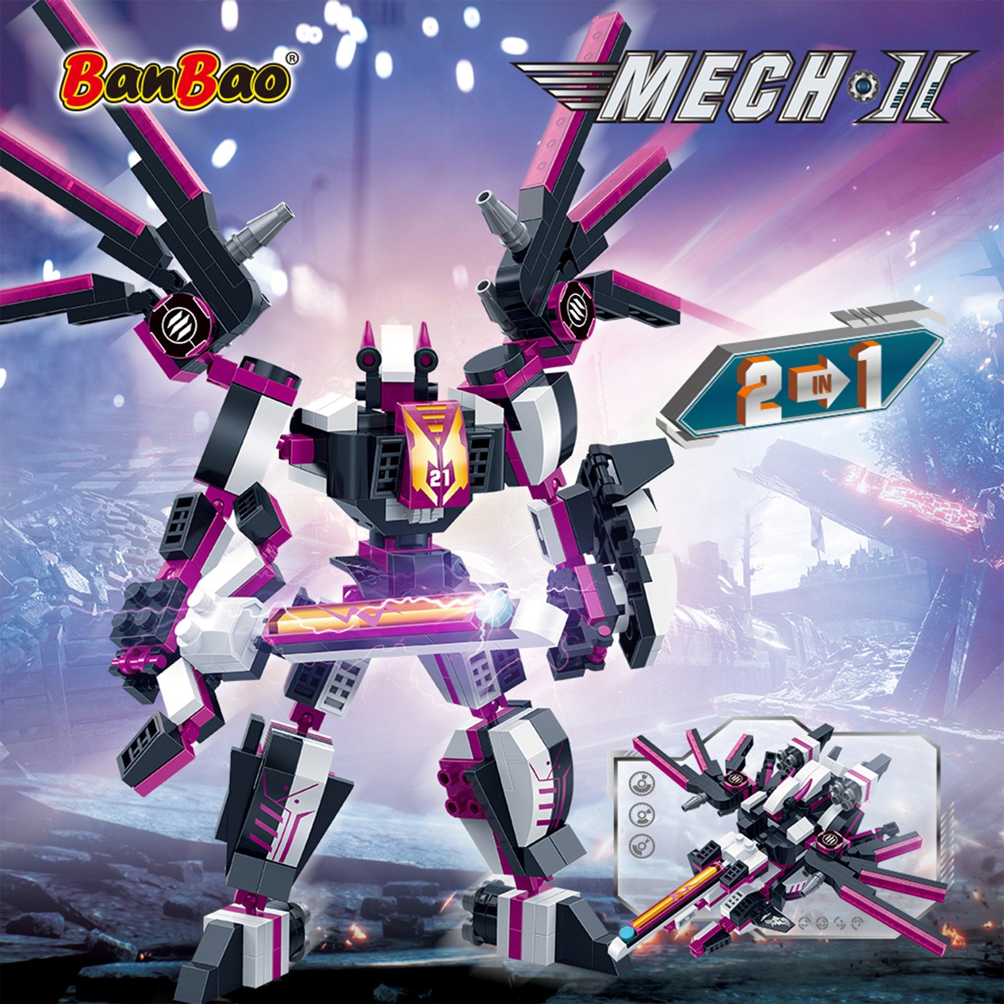 SET DE BLOQUES DE CONSTRUCCIÓN ROBOT MECH II 2 EN 1 MORADO BANBAO - 4