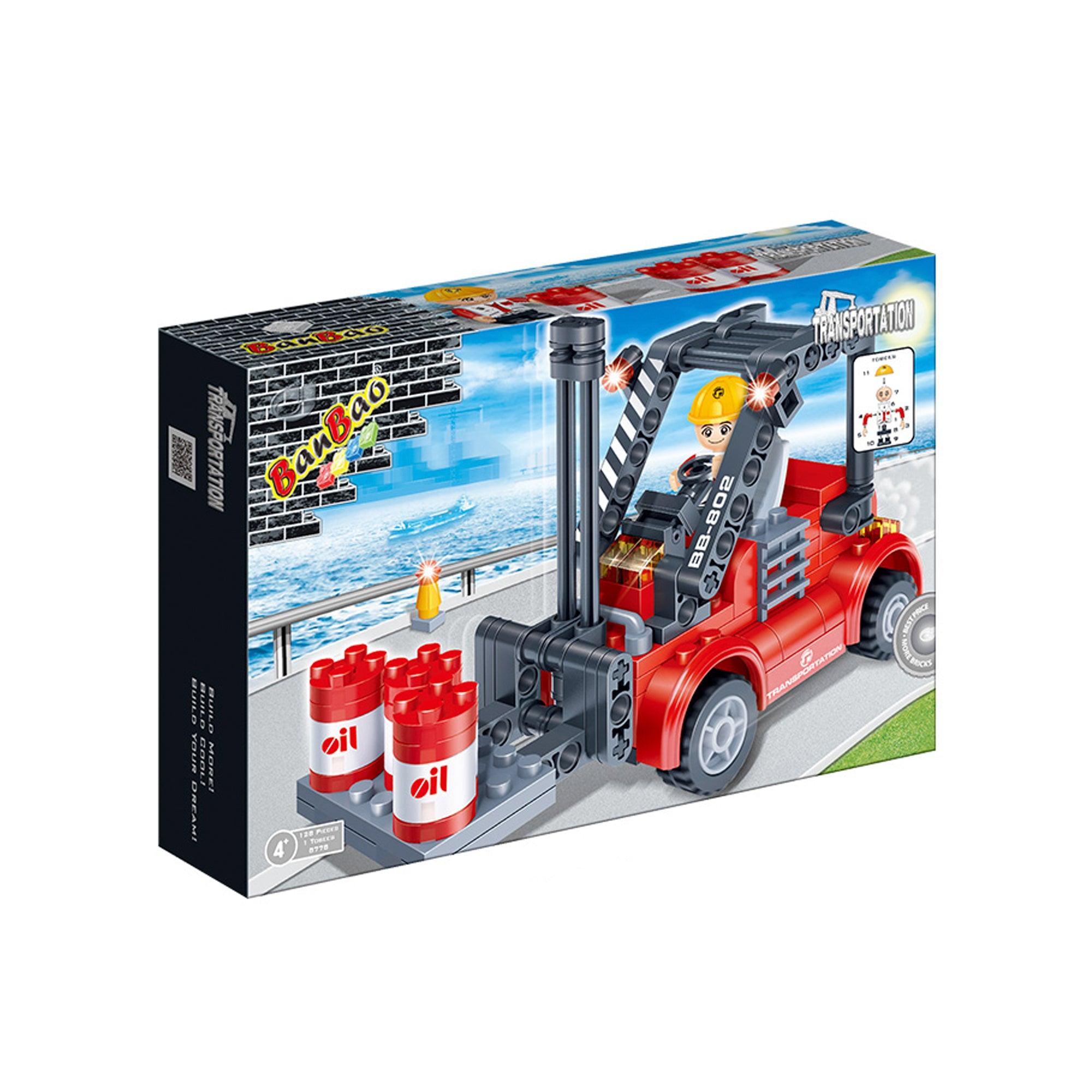 SET BLOQUES CONSTRUCCIÓN GRUA DE CARGA 128 PIEZAS BANBAO - 1