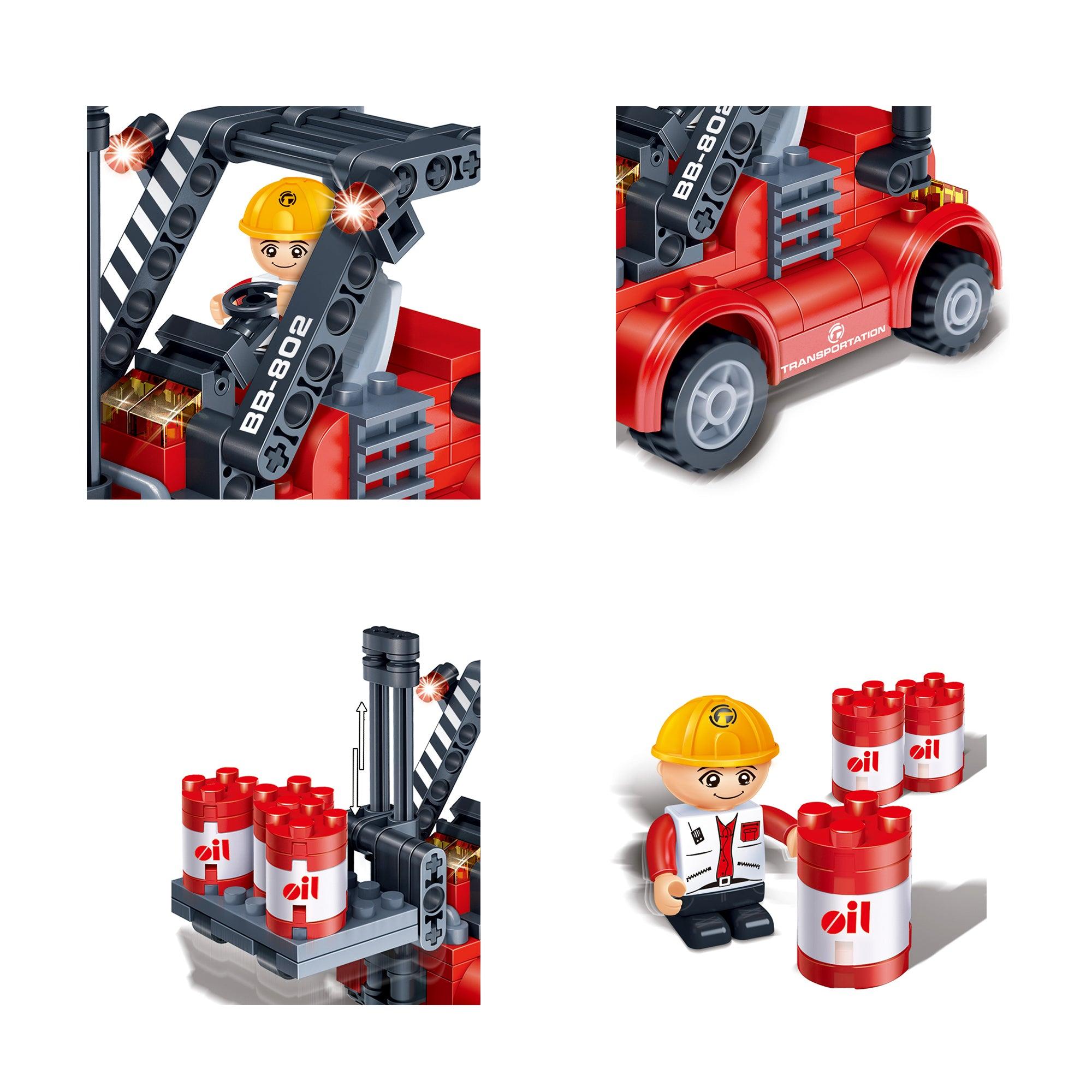 SET BLOQUES CONSTRUCCIÓN GRUA DE CARGA 128 PIEZAS BANBAO - 3