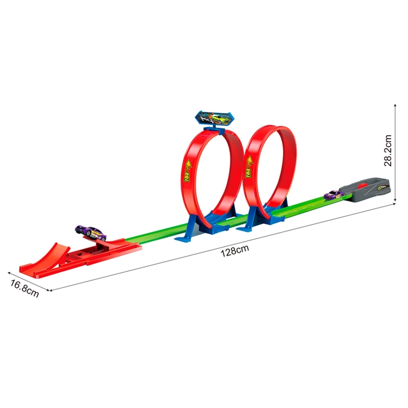 PISTA DE AUTO TRACK MAX POWER ROJO RACING TRACK - 3