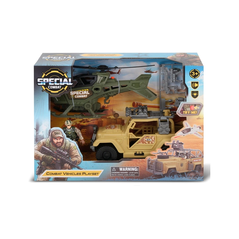 VEHICULO COMBATE HELICOPTERO VERDE Y CAMIONETA SPECIAL COMBAT - 1