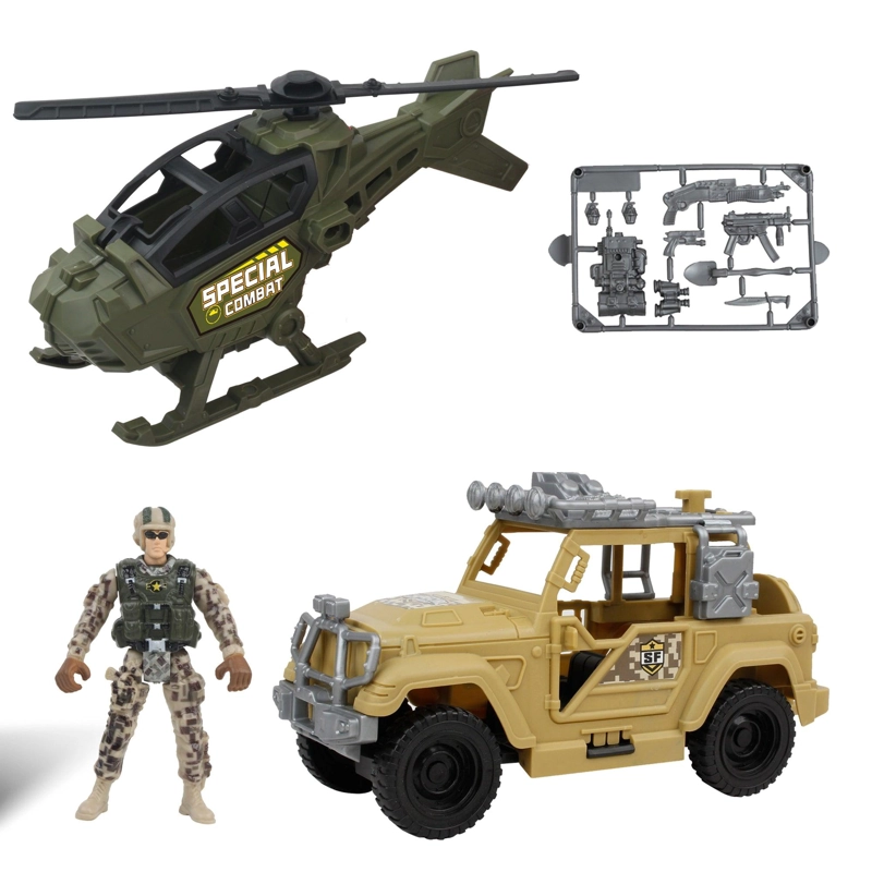 VEHICULO COMBATE HELICOPTERO VERDE Y CAMIONETA SPECIAL COMBAT - 2