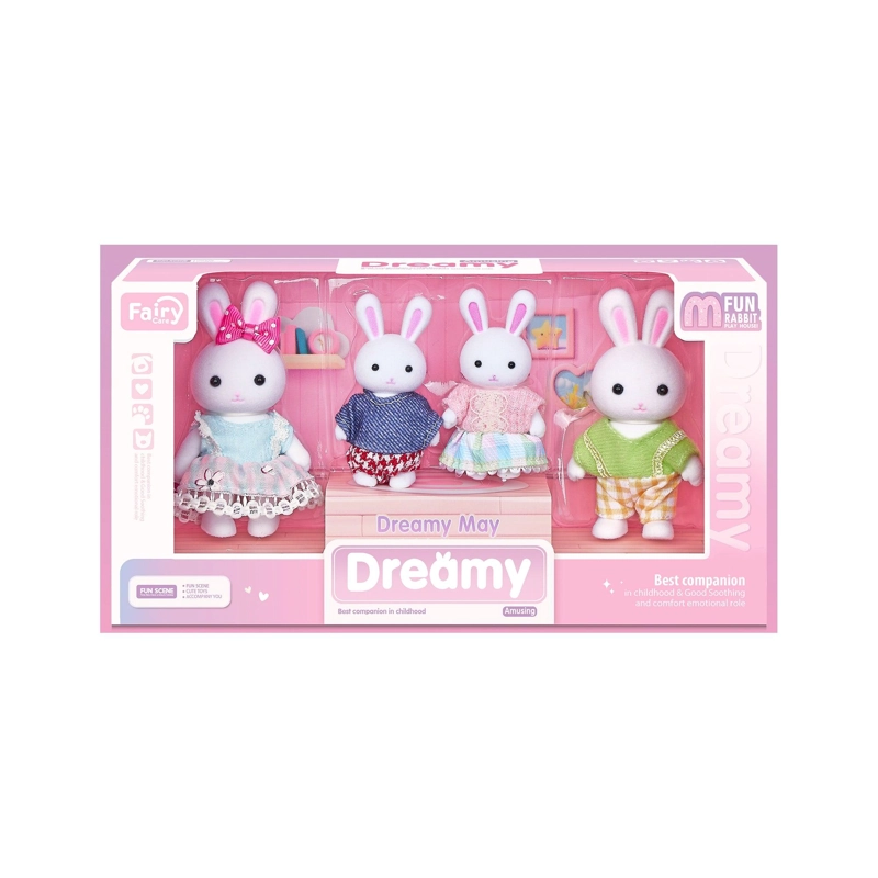 SET 4 FIGURAS CONEJOS DREAMY - 1