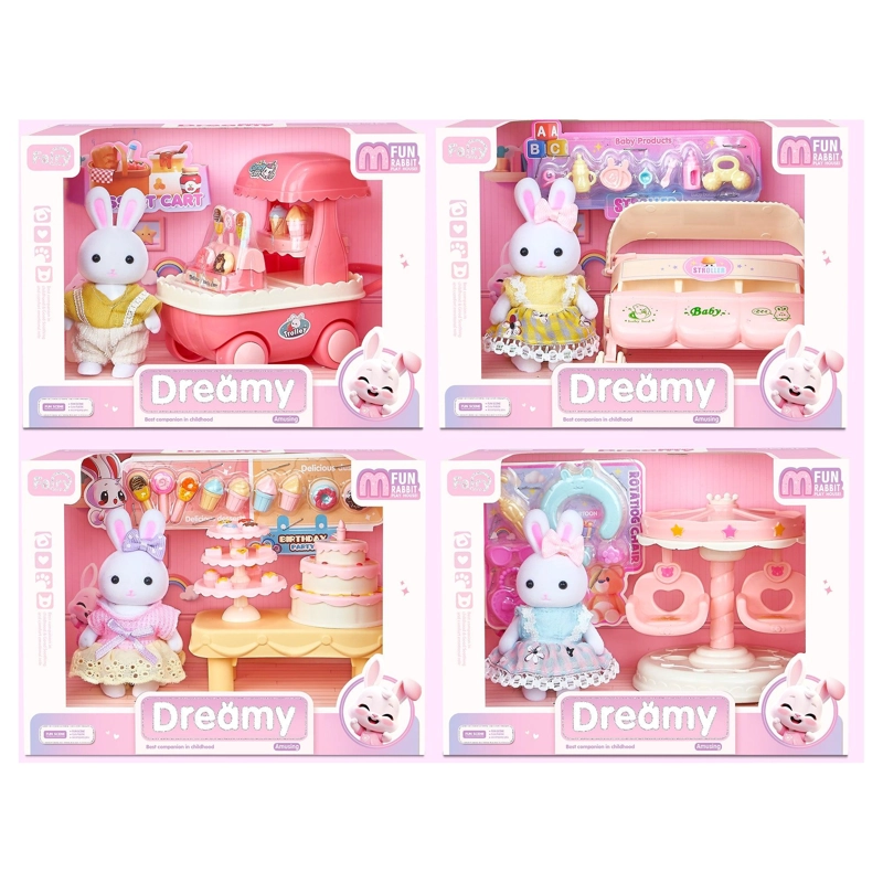 SET DE CONEJOS CON ACCESORIOS ESCENARIOS DREAMY - 1