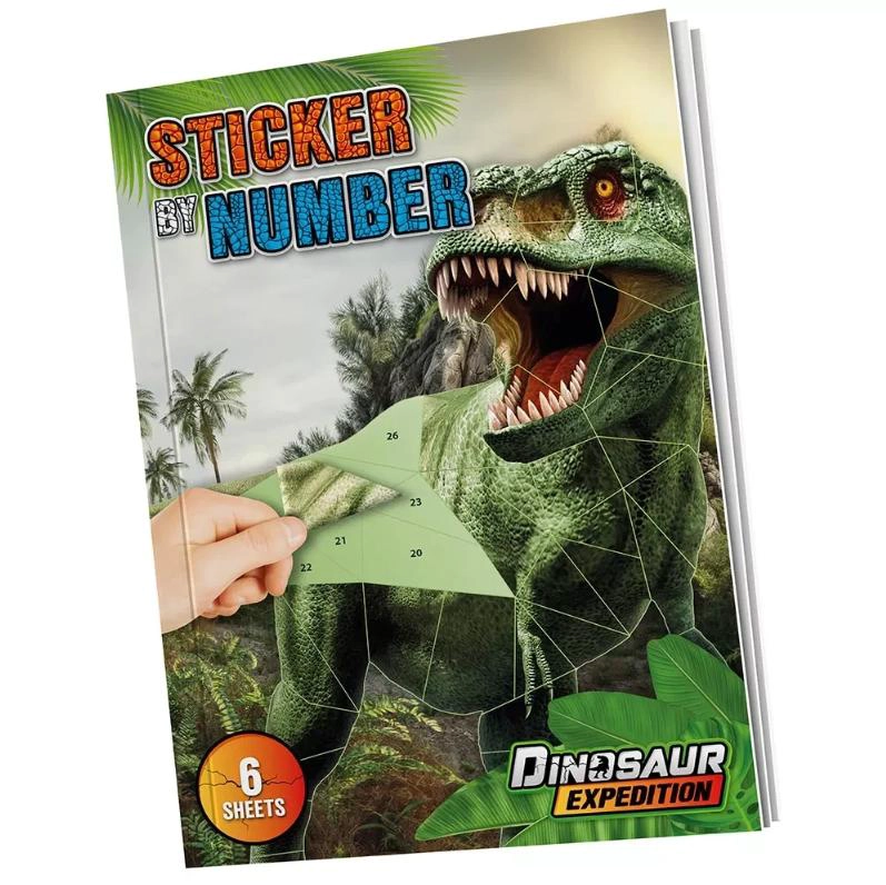 STICKER POR NUMEROS DINOSAURIO DINOSAUR EXPEDITION