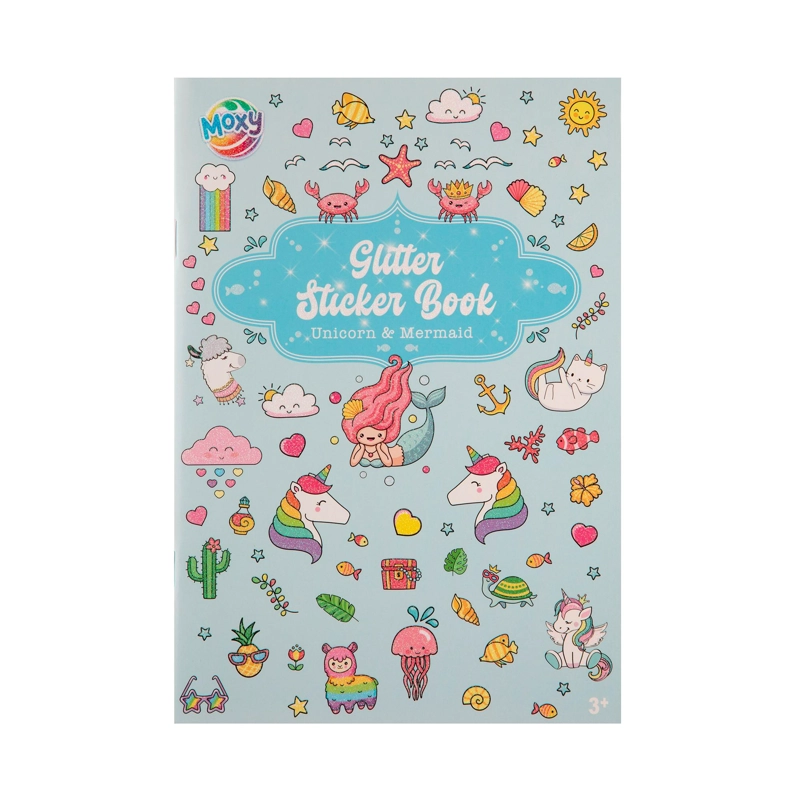 LIBRO DE STICKERS GLITTER UNICORNIO Y SIRENAS MOXY
