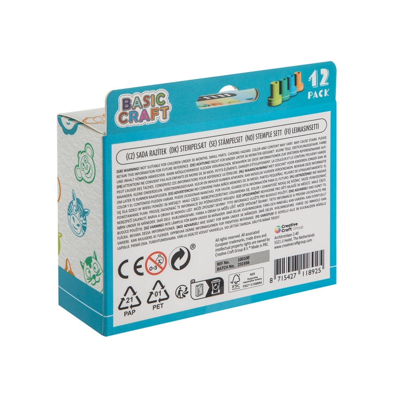 JUEGO DE TIMBRES CELESTE 12 PIEZAS MOXY - 3