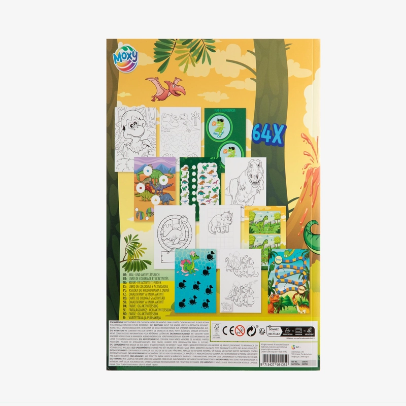 LIBRO DE PINTAR Y ACTIVIDADES DINOSAURIO MOXY - 3