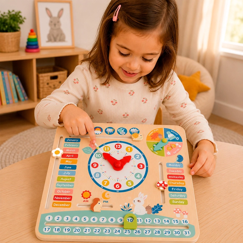CALENDARIO INTERACTIVO DE MADERA - TOOKY TOY - 5