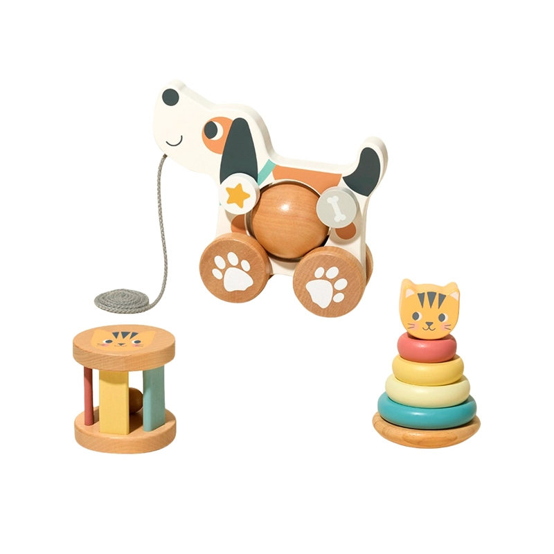 SET INFANTIL DE MADERA PERRO 3 EN 1 - TOOKY TOY - 2