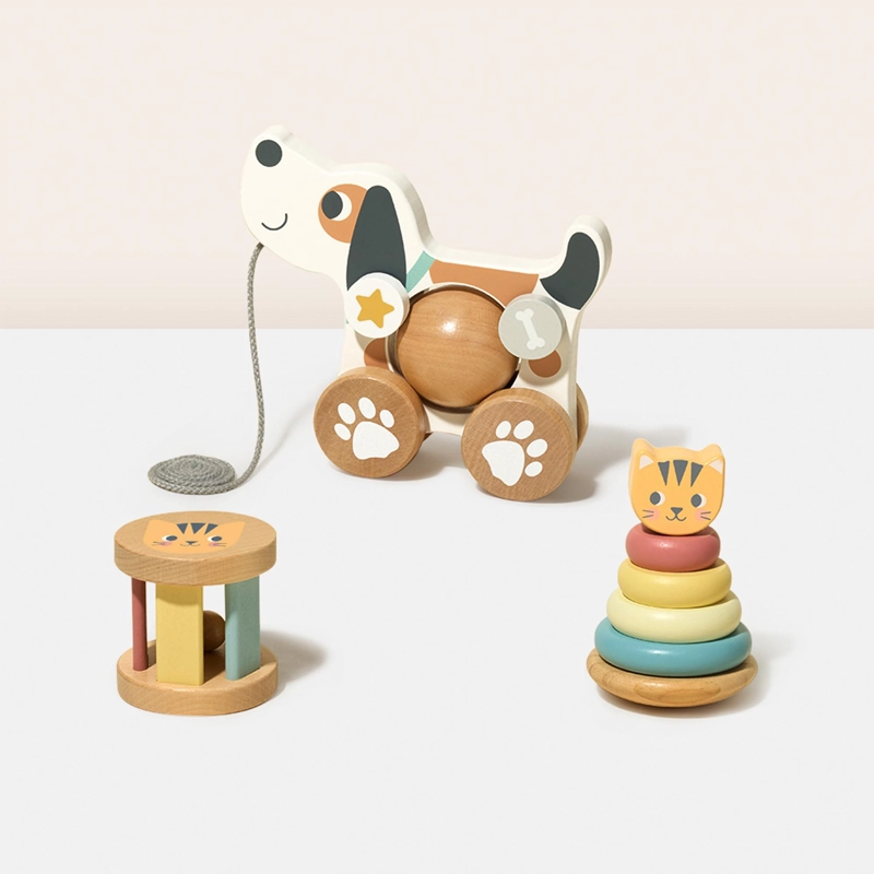 SET INFANTIL DE MADERA PERRO 3 EN 1 - TOOKY TOY - 3