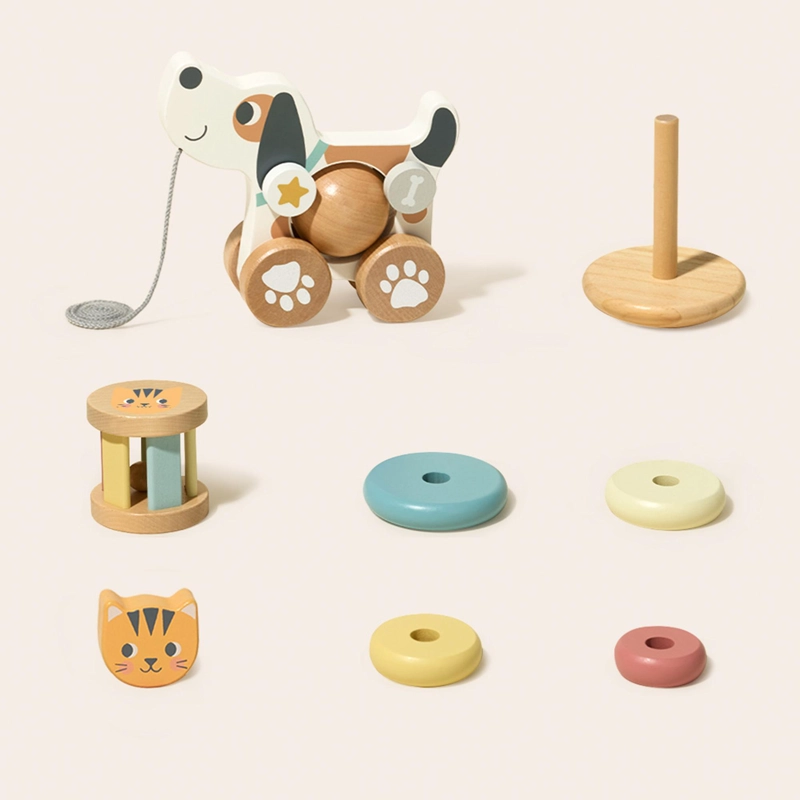 SET INFANTIL DE MADERA PERRO 3 EN 1 - TOOKY TOY - 4