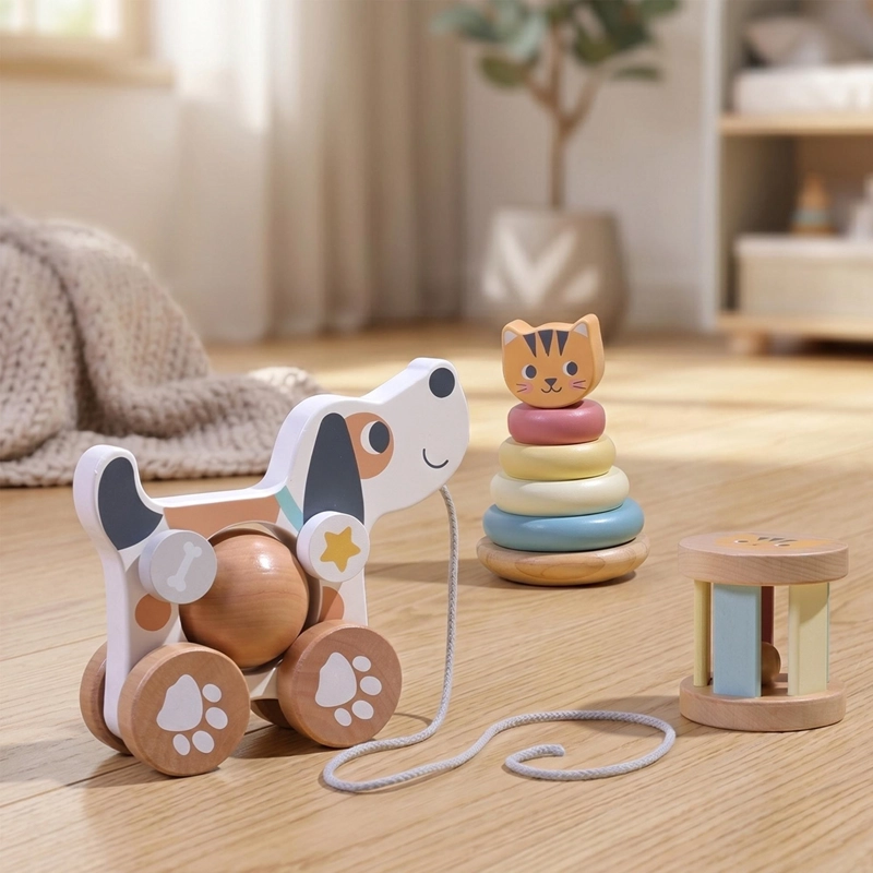 SET INFANTIL DE MADERA PERRO 3 EN 1 - TOOKY TOY - 5